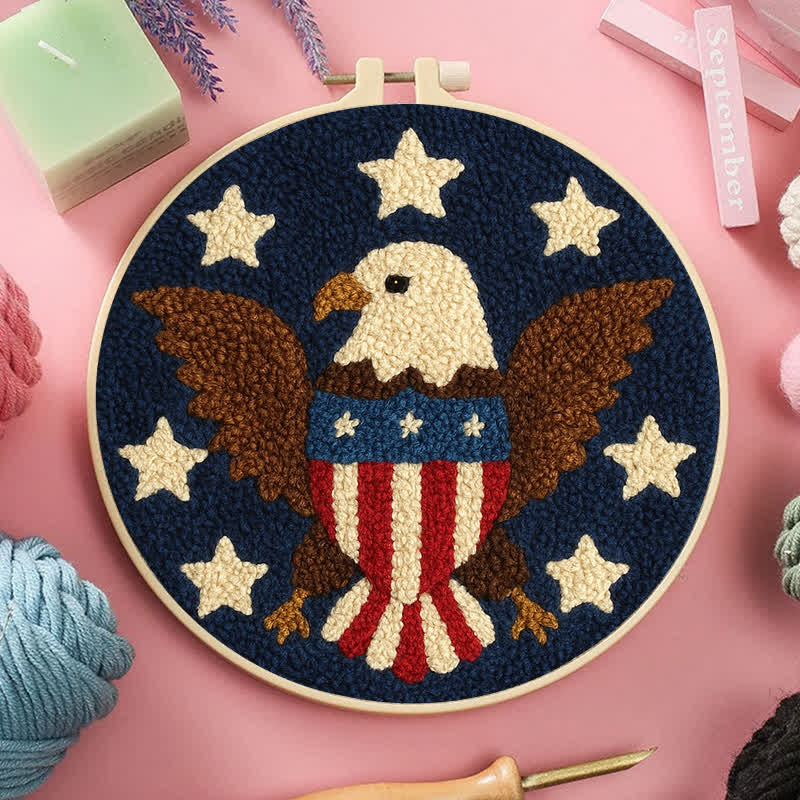 American Eagle Punch Needle  Kit - Yarn Craft | Kid Needlework | Craft Kit - image 4