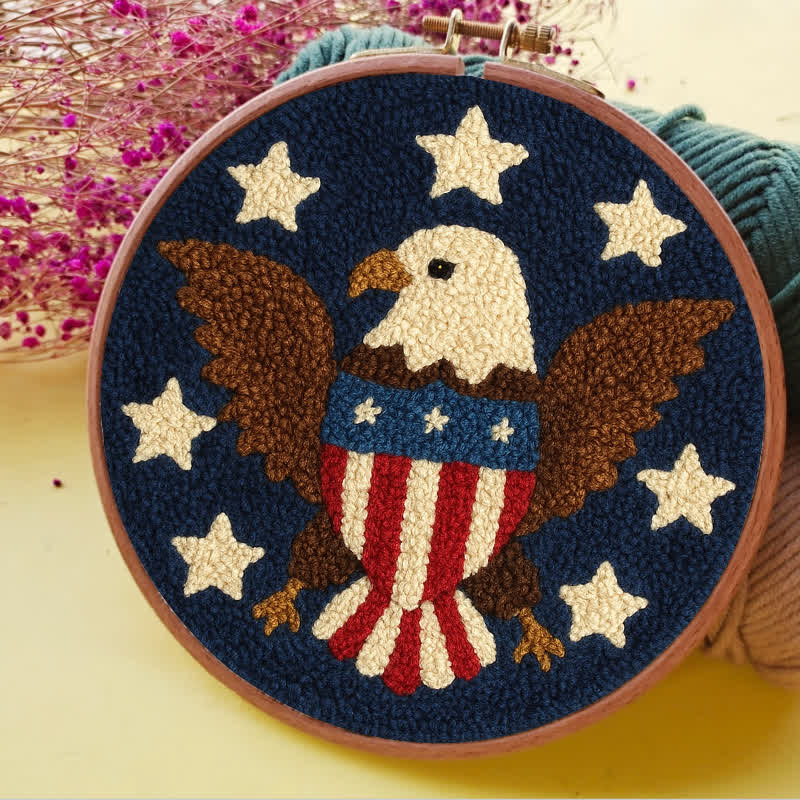 American Eagle Punch Needle  Kit - Yarn Craft | Kid Needlework | Craft Kit - image 8