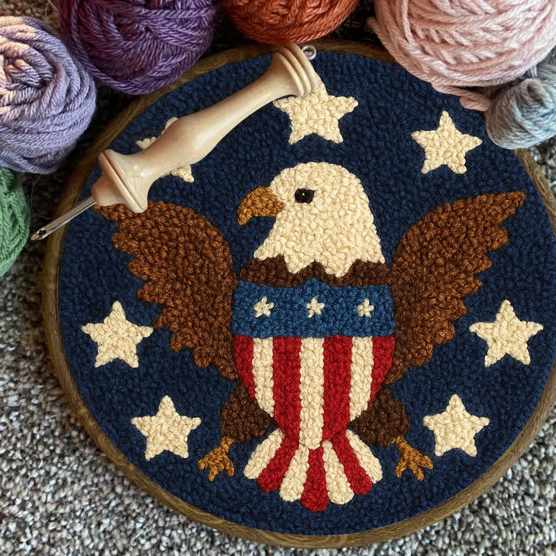 American Eagle Punch Needle  Kit - Yarn Craft | Kid Needlework | Craft Kit - image 9