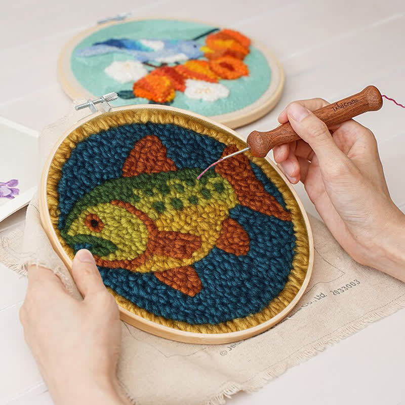 Cutthroat Trout Punch Needle  Kit - Yarn Craft | Kid Needlework | Craft Kit - image 6