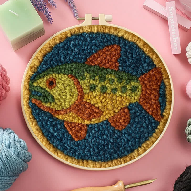 Cutthroat Trout Punch Needle  Kit - Yarn Craft | Kid Needlework | Craft Kit - image 5