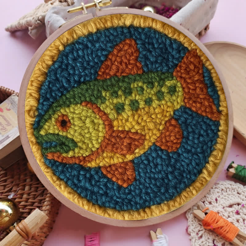 Cutthroat Trout Punch Needle  Kit - Yarn Craft | Kid Needlework | Craft Kit - image 8