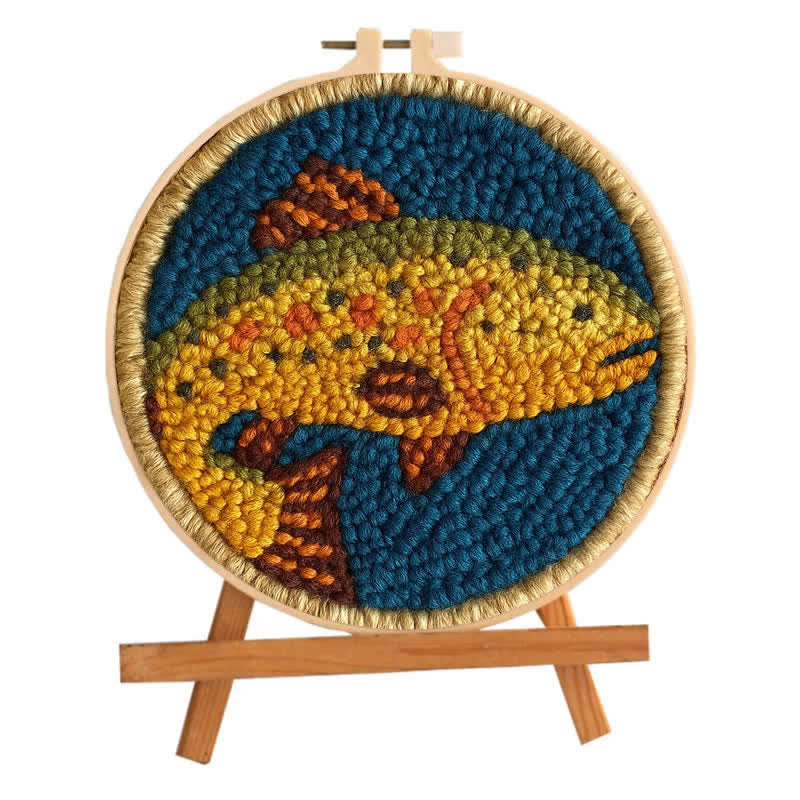 Trout Fish Punch Needle  Kit - Yarn Craft | Wall Decoration | Craft Kit - image 6