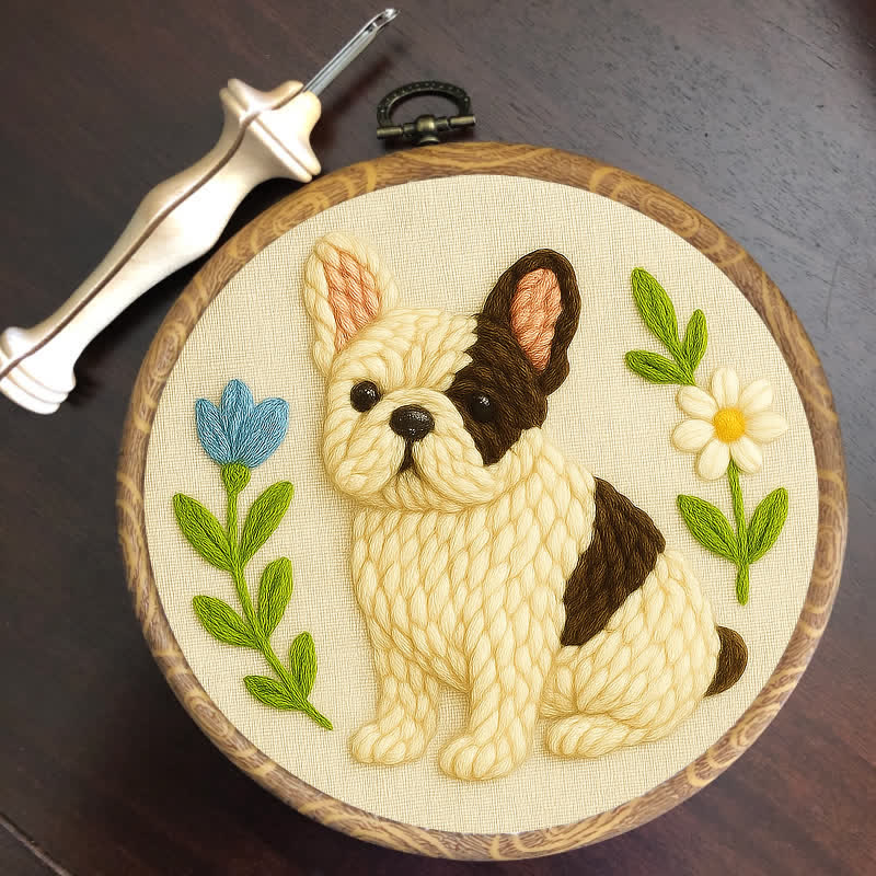 French Bulldog Punch Needle  Kit - Yarn Craft | Handmade At Home | Wall Decoration-craft - image 8