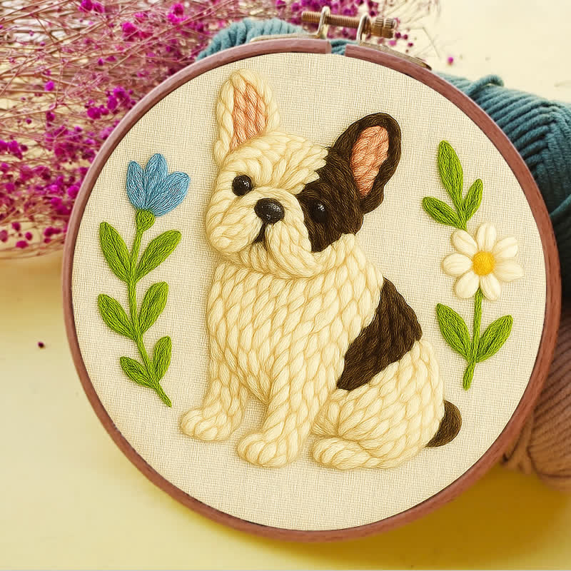 French Bulldog Punch Needle  Kit - Yarn Craft | Handmade At Home | Wall Decoration-craft - image 9