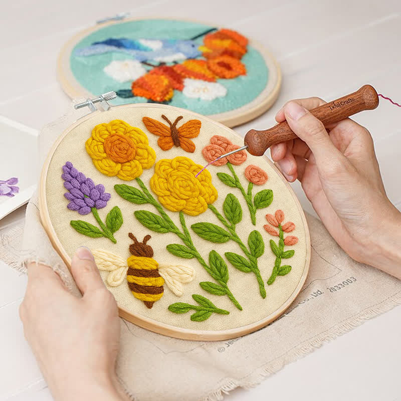 Flourishing Flowers Punch Needle  Kit - Yarn Craft | Handmade At Home | Learn To Craft - image 6