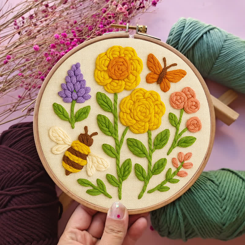 Flourishing Flowers Punch Needle  Kit - Yarn Craft | Handmade At Home | Learn To Craft - image 8