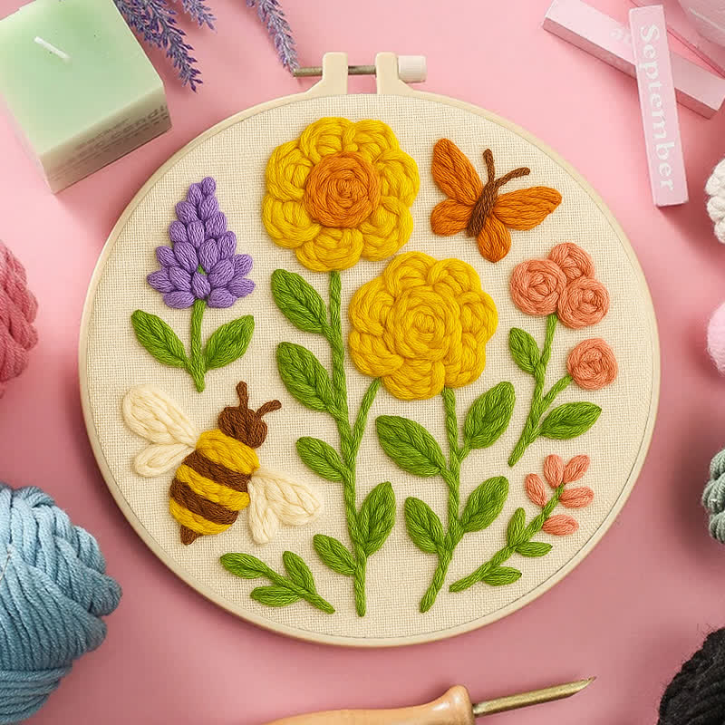 Flourishing Flowers Punch Needle  Kit - Yarn Craft | Handmade At Home | Learn To Craft - image 3