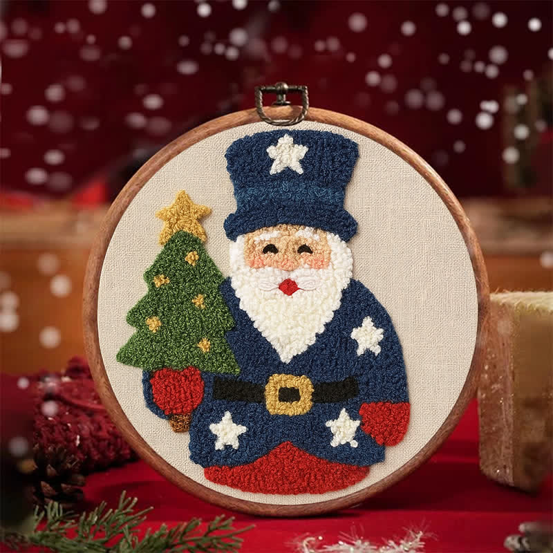 American Santa Claus Punch Needle  Kit - Yarn Craft | Christmas Gift | Kid's & Adults Craft | Handmade Wall art - image 6