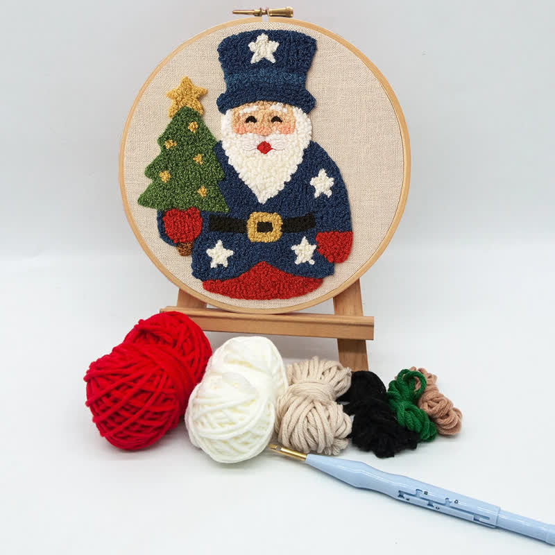 American Santa Claus Punch Needle  Kit - Yarn Craft | Christmas Gift | Kid's & Adults Craft | Handmade Wall art - image 8