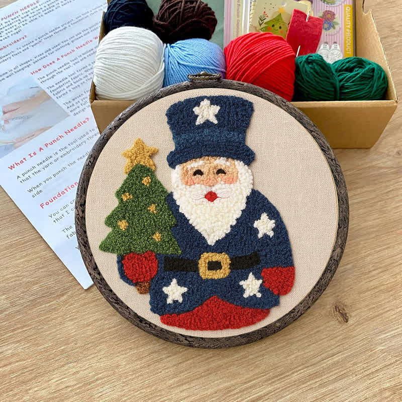 American Santa Claus Punch Needle  Kit - Yarn Craft | Christmas Gift | Kid's & Adults Craft | Handmade Wall art - image 7