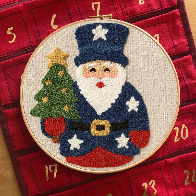 American Santa Claus Punch Needle  Kit - Yarn Craft | Christmas Gift | Kid's & Adults Craft | Handmade Wall art - image 9