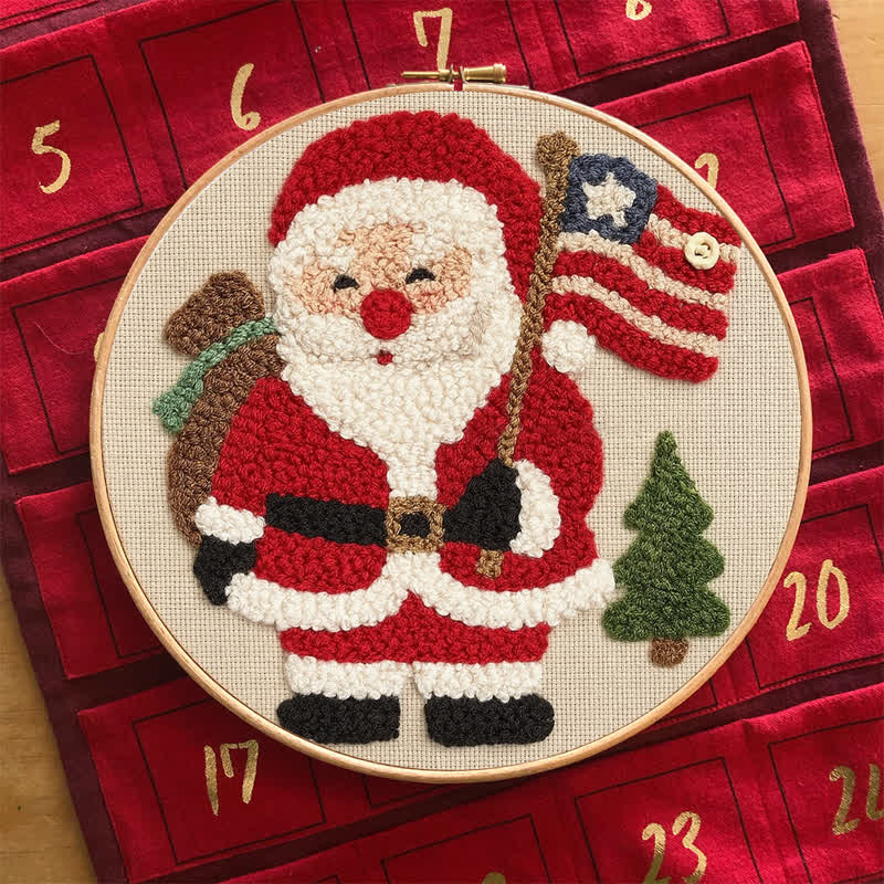 American Christmas Punch Needle  Kit - Yarn Craft | Christmas Gift | Kid's & Adults Craft | Handmade Wall art - image 9