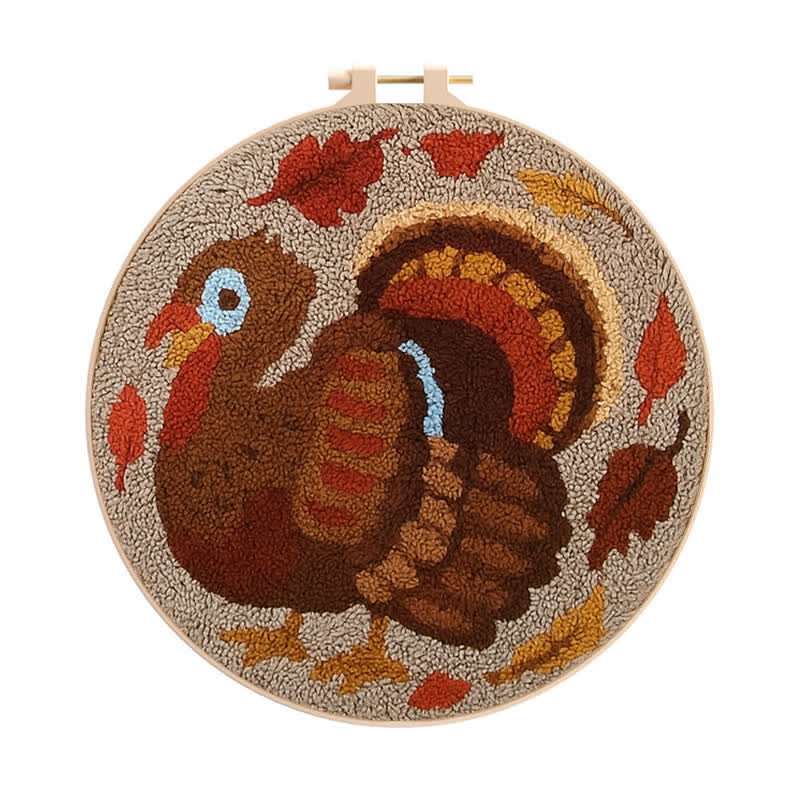 Little Red Hen Punch Needle  Kit - Yarn Craft | Thanksgiving Gifts | Kid's & Adults Craft | Handmade Wall Art - 20cm*20cm - image 0