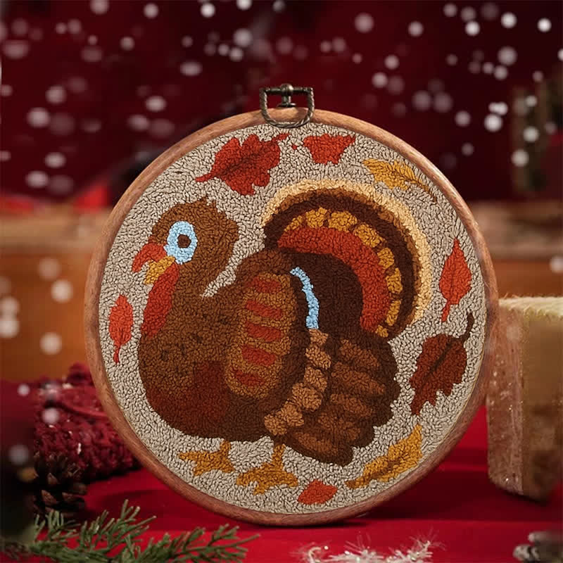 Little Red Hen Punch Needle  Kit - Yarn Craft | Thanksgiving Gifts | Kid's & Adults Craft | Handmade Wall Art - image 4