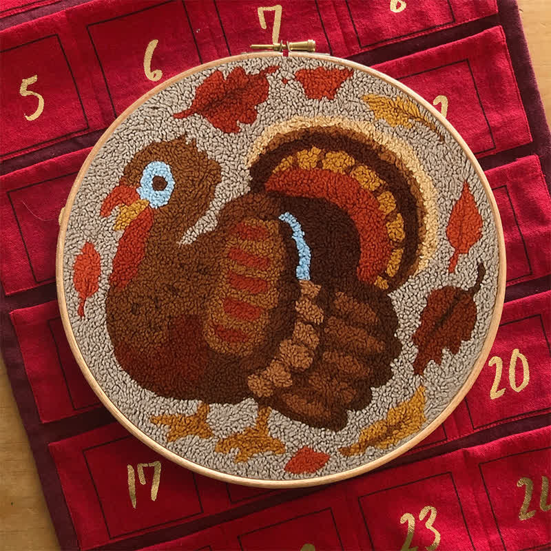 Little Red Hen Punch Needle  Kit - Yarn Craft | Thanksgiving Gifts | Kid's & Adults Craft | Handmade Wall Art - image 9