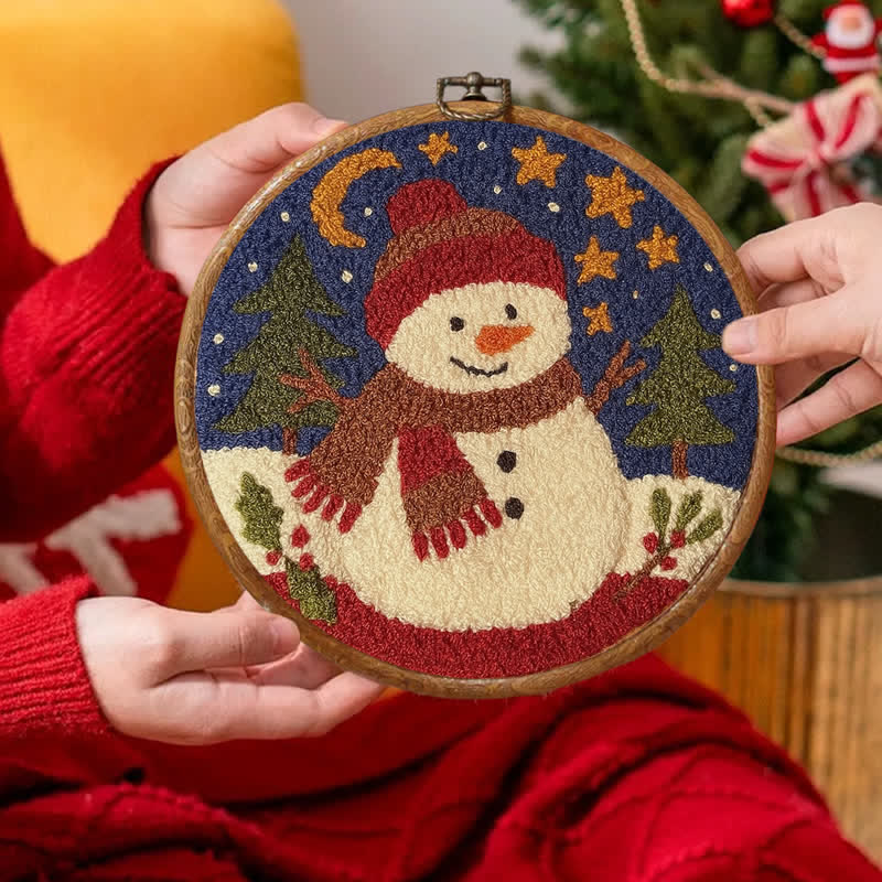 Winter Snowman Punch Needle  Kit - Yarn Craft | Christmas Gift | Kid's & Adults Craft | Handmade Wall Art - image 5