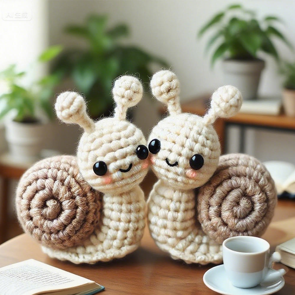 Diy Handmade Mini Snail Crochet Kit - Plush Kids Toy |  Unique Animal Craft | Fashion Bag Accessories - image 2