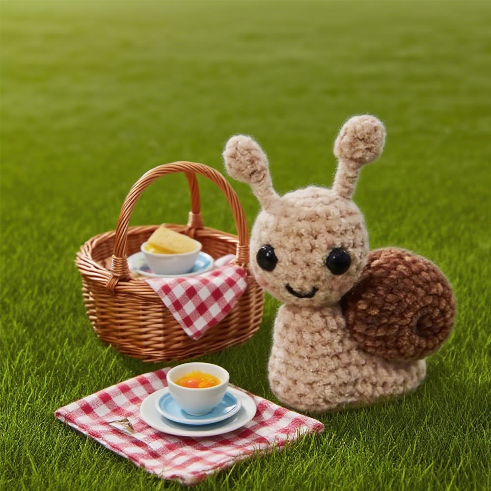 Diy Handmade Mini Snail Crochet Kit - Plush Kids Toy |  Unique Animal Craft | Fashion Bag Accessories - Diy Handmade Mini Snail Crochet Kit - image 0