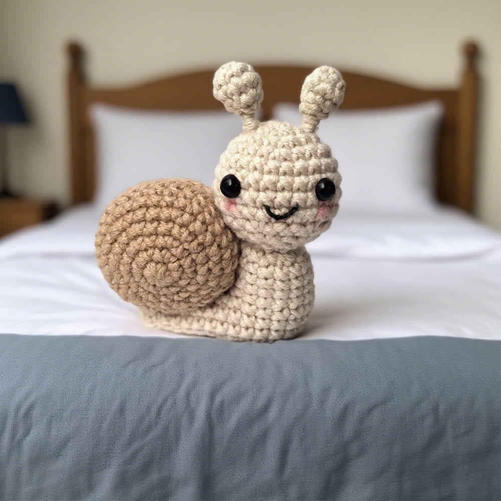 Diy Handmade Mini Snail Crochet Kit - Plush Kids Toy |  Unique Animal Craft | Fashion Bag Accessories - image 1