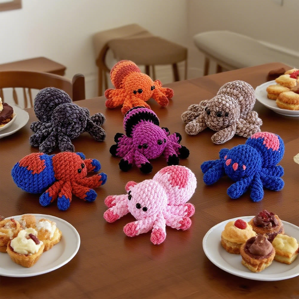 Diy Handmade Spider Series Crochet Kit - Cute Crochet Dolls| Beginner Needle Set  - Purple-black - image 0