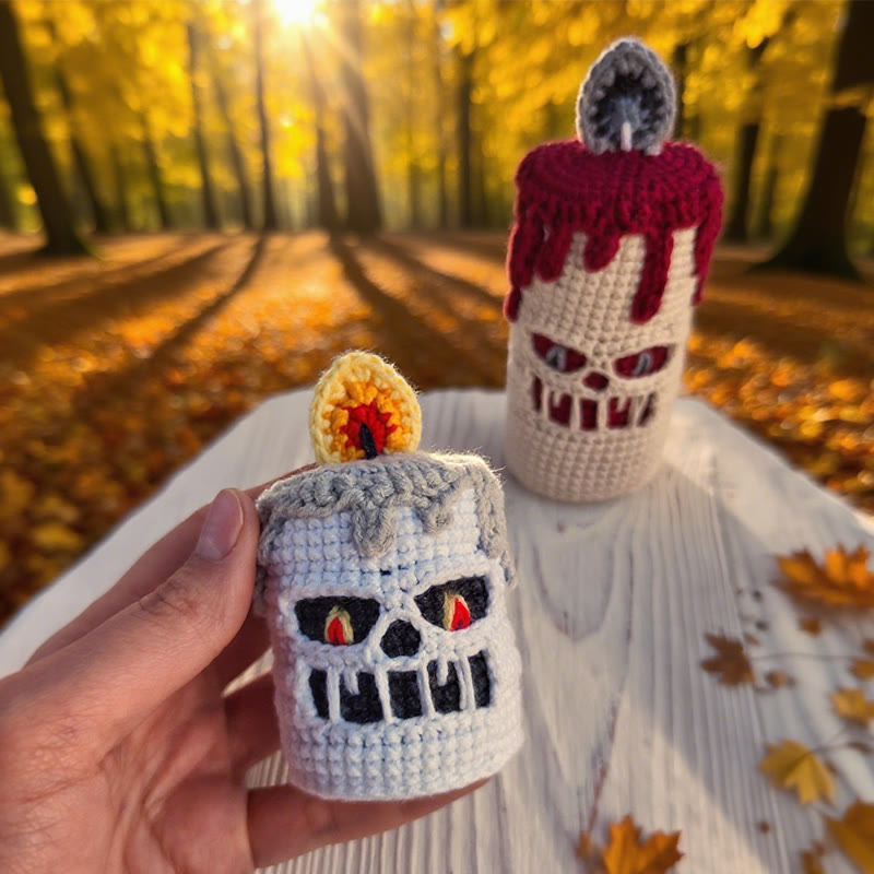 Diy Handmade Creepy Candle Crochet Kit - Creative Halloween Decoration | Nice Holiday Handicraft | Unique Desk Ornament - image 3