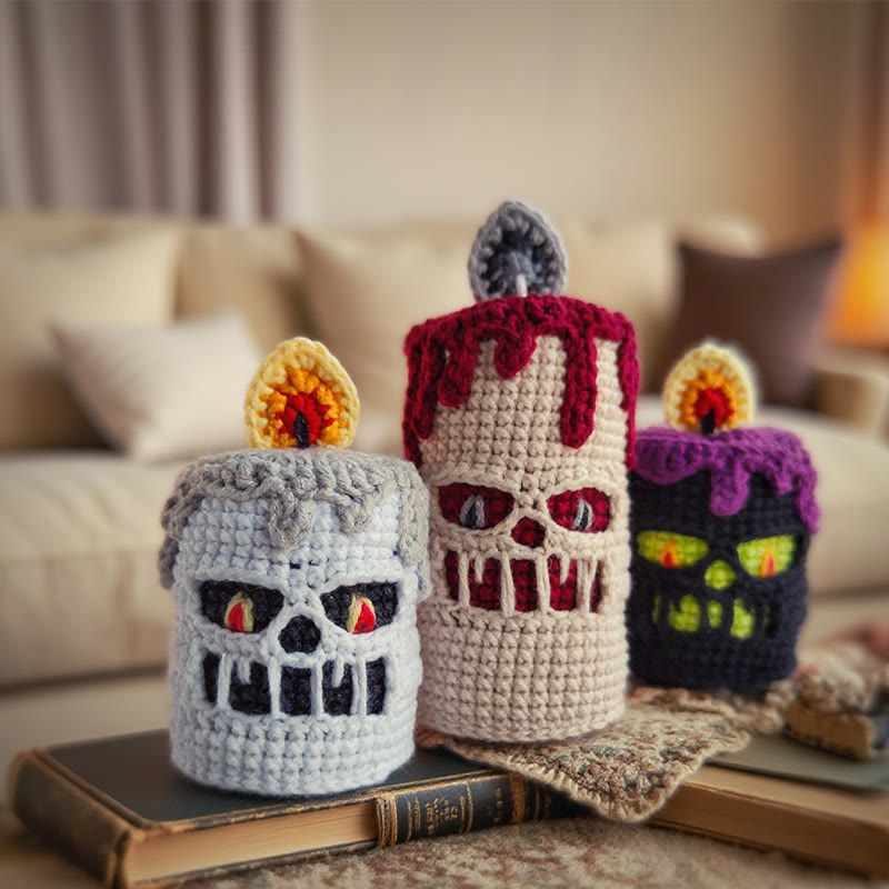Diy Handmade Creepy Candle Crochet Kit - Creative Halloween Decoration | Nice Holiday Handicraft | Unique Desk Ornament - image 0