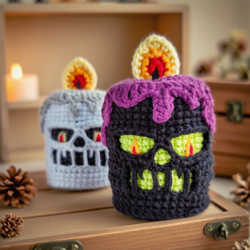 Diy Handmade Creepy Candle Crochet Kit - Creative Halloween Decoration | Nice Holiday Handicraft | Unique Desk Ornament - image 1