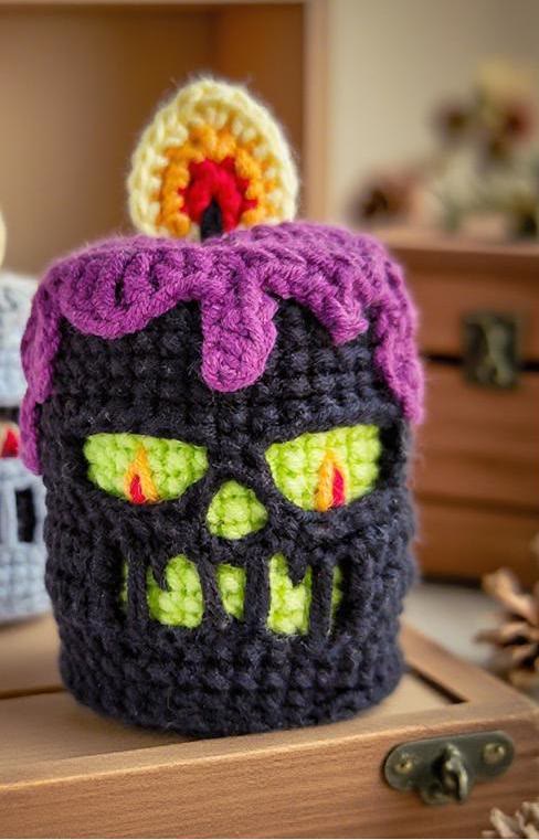 Diy Handmade Creepy Candle Crochet Kit - Creative Halloween Decoration | Nice Holiday Handicraft | Unique Desk Ornament - image 5