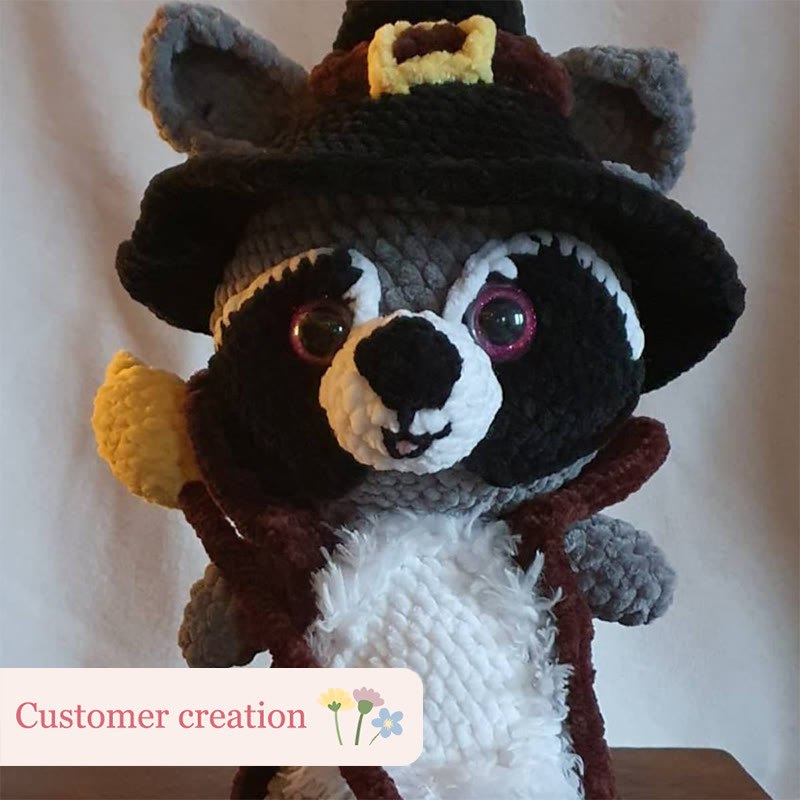 Diy Handmade Raccoon Wizard Crochet Kit -  Animal Needle Toy |  Great Birthday Gifts | Kids Crocheted Craft - image 4