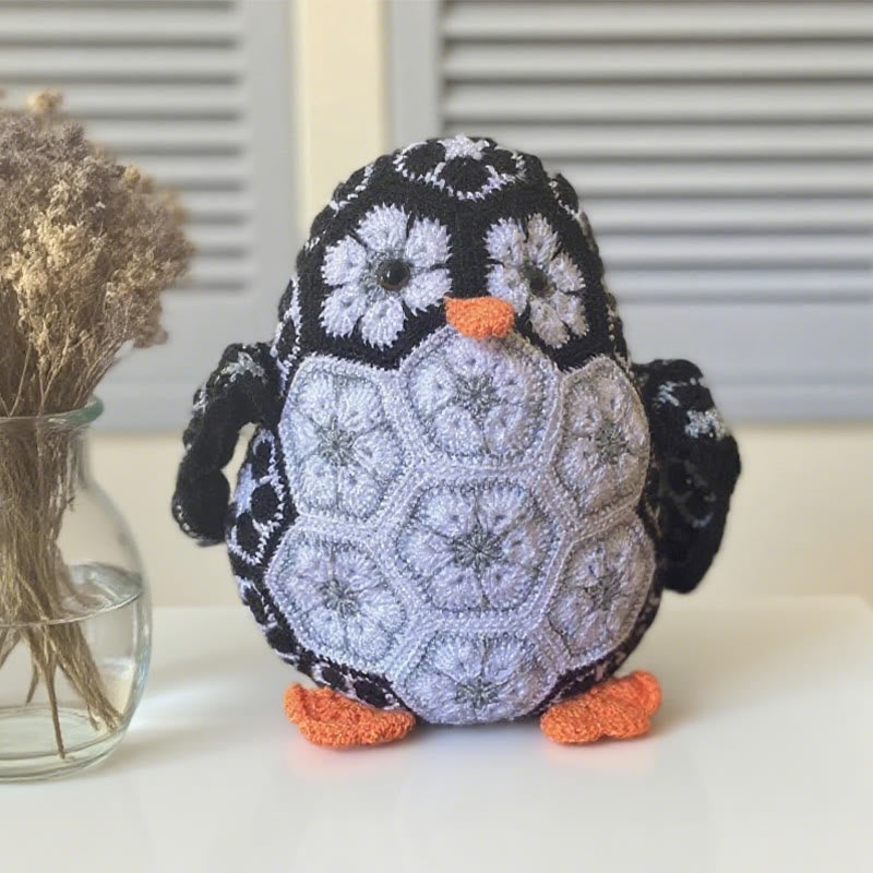 Diy Handmade Floral Penguin Crochet Kit - Unique Crocheted Craft | Nice For Birthday Gifts  - image 1