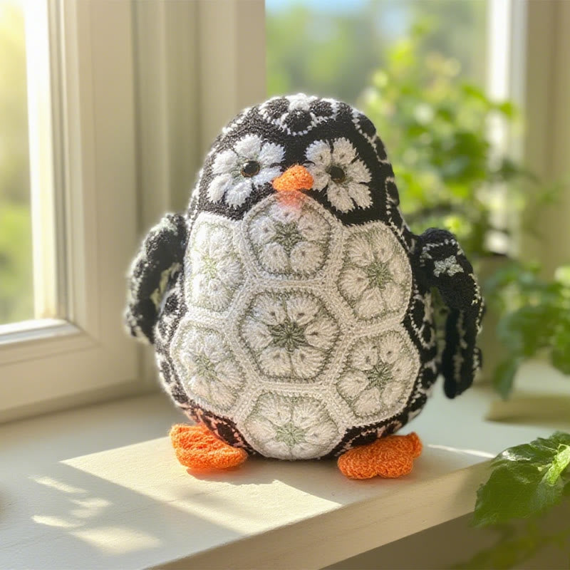 Diy Handmade Floral Penguin Crochet Kit - Unique Crocheted Craft | Nice For Birthday Gifts  - Diy Handmade Floral Penguin Crochet Kit - image 0