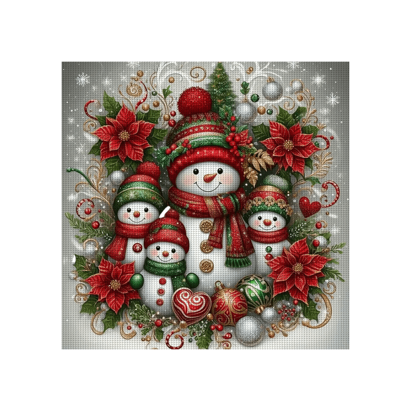 Cross Stitch Kit - Christmas Snowman | Christmas Handmade Gifts | Unique Winter Craft - Christmas Snowman - image 0
