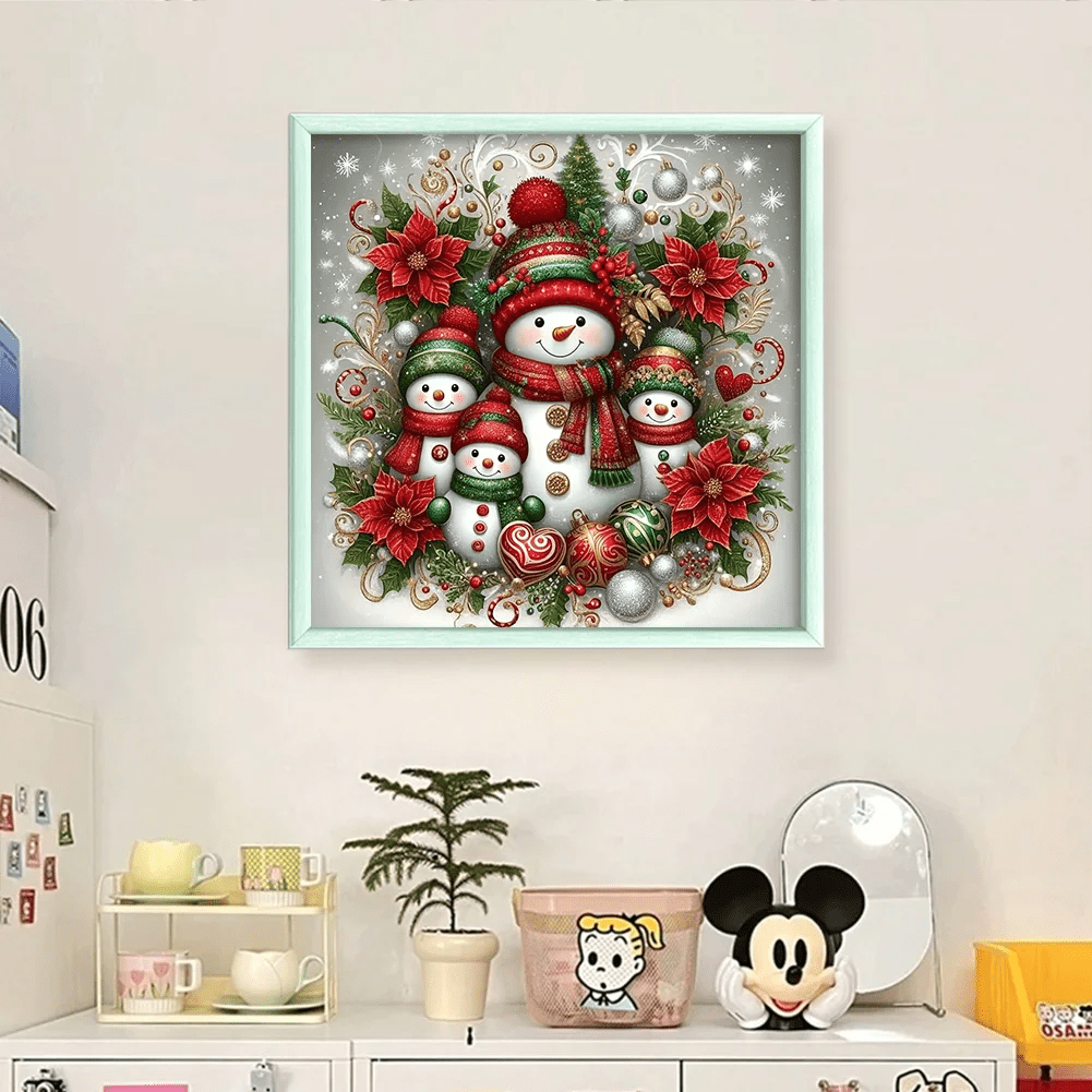 Cross Stitch Kit - Christmas Snowman | Christmas Handmade Gifts | Unique Winter Craft - image 1
