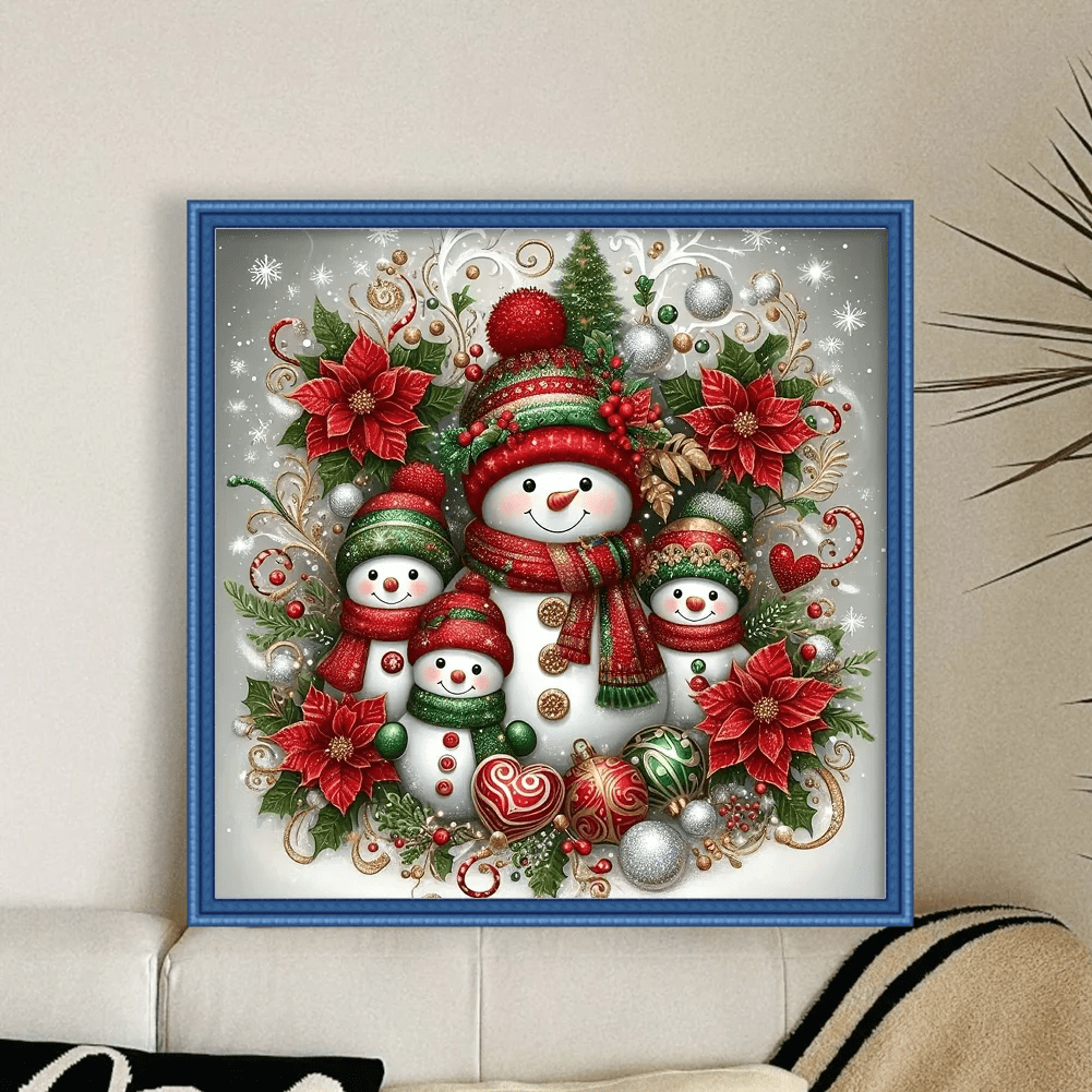 Cross Stitch Kit - Christmas Snowman | Christmas Handmade Gifts | Unique Winter Craft - image 2