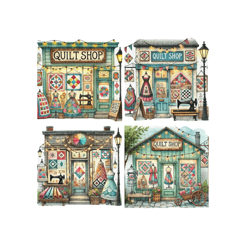 Cross Stitch Kit - Quilt Shop Series | Diy Craft Kit | Beginner Handmade Needlework  - image 0