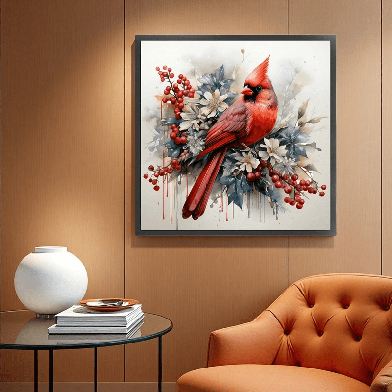 Cross Stitch Kit - Red Cardinal Bird | Needle Artwork For Beginners  | Nice Gifts For Bird Lovers - image 1