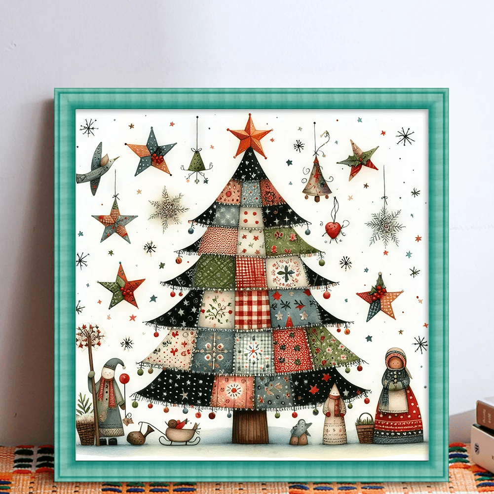 Cross Stitch Kit - Christmas Tree | Diy Needle Handicraft | Festive Holiday Decor - image 1
