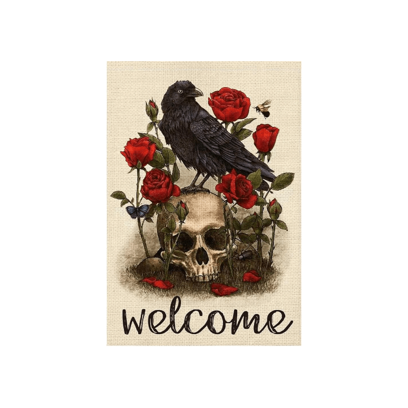 Cross Stitch Kit - Crow And Skull | Decorative Art Work | Diy Kits For Starters - Crow And Skull - image 0