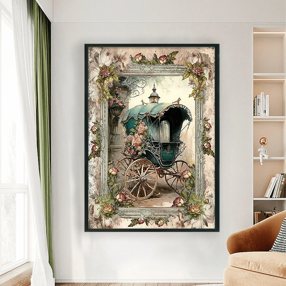Cross Stitch Kit - Vintage Carriage | Modern Cross Stitch | Easy Needle Artwork  - image 1