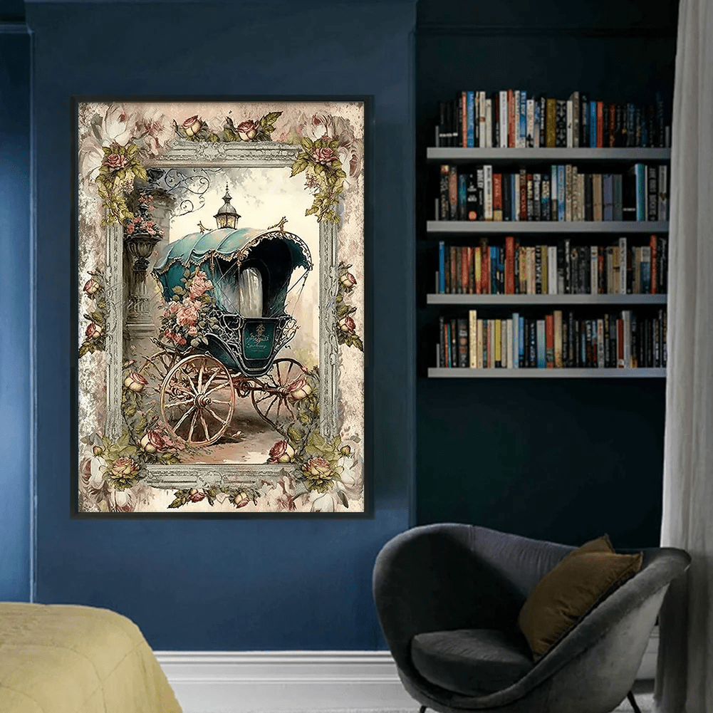 Cross Stitch Kit - Vintage Carriage | Modern Cross Stitch | Easy Needle Artwork  - image 2