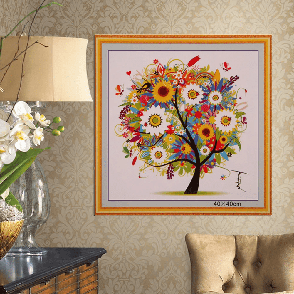 Cross Stitch Kit - Fantasy Tree | Colourful Handmade Craft | Nice For Home Decor  - image 1