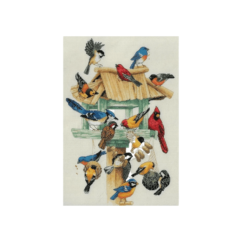 Cross Stitch Kit - Birdhouse Feasting | Perfect For Bird Lovers | Unique Needle Handicraft - Birdhouse Feasting - image 0