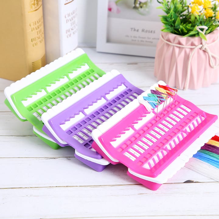 30-hole Line Floss Thread Holder | Needle Sewing Tool Kit | Cross Stitch Row Line Floss Thread Holder  - Blue - image 4