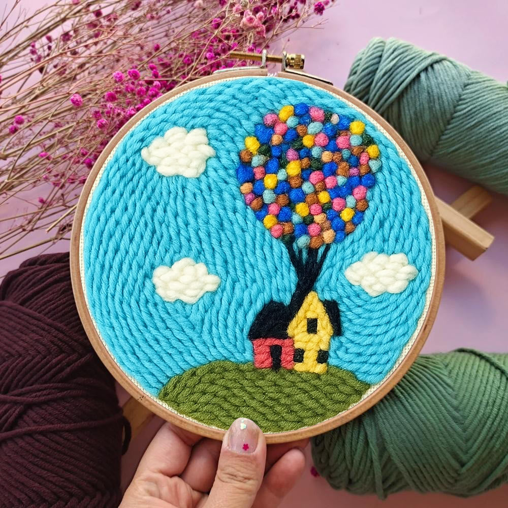 Colourful Balloon House Punch Needle  Kit - Wall Hanging Decoration | Perfect Gift For Crafters - image 5