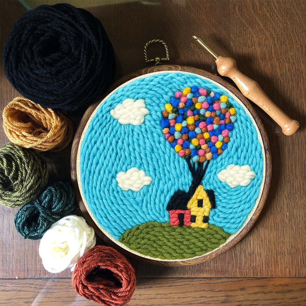 Colourful Balloon House Punch Needle  Kit - Wall Hanging Decoration | Perfect Gift For Crafters - image 8