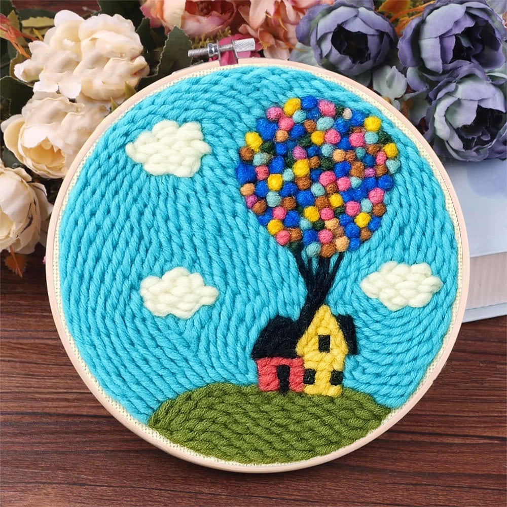 Colourful Balloon House Punch Needle  Kit - Wall Hanging Decoration | Perfect Gift For Crafters - image 7