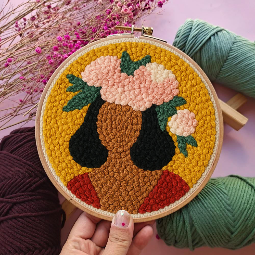  Floral Women Punch Needle  Kit - Unique Home Decor | Diy Handmade Craft - image 4