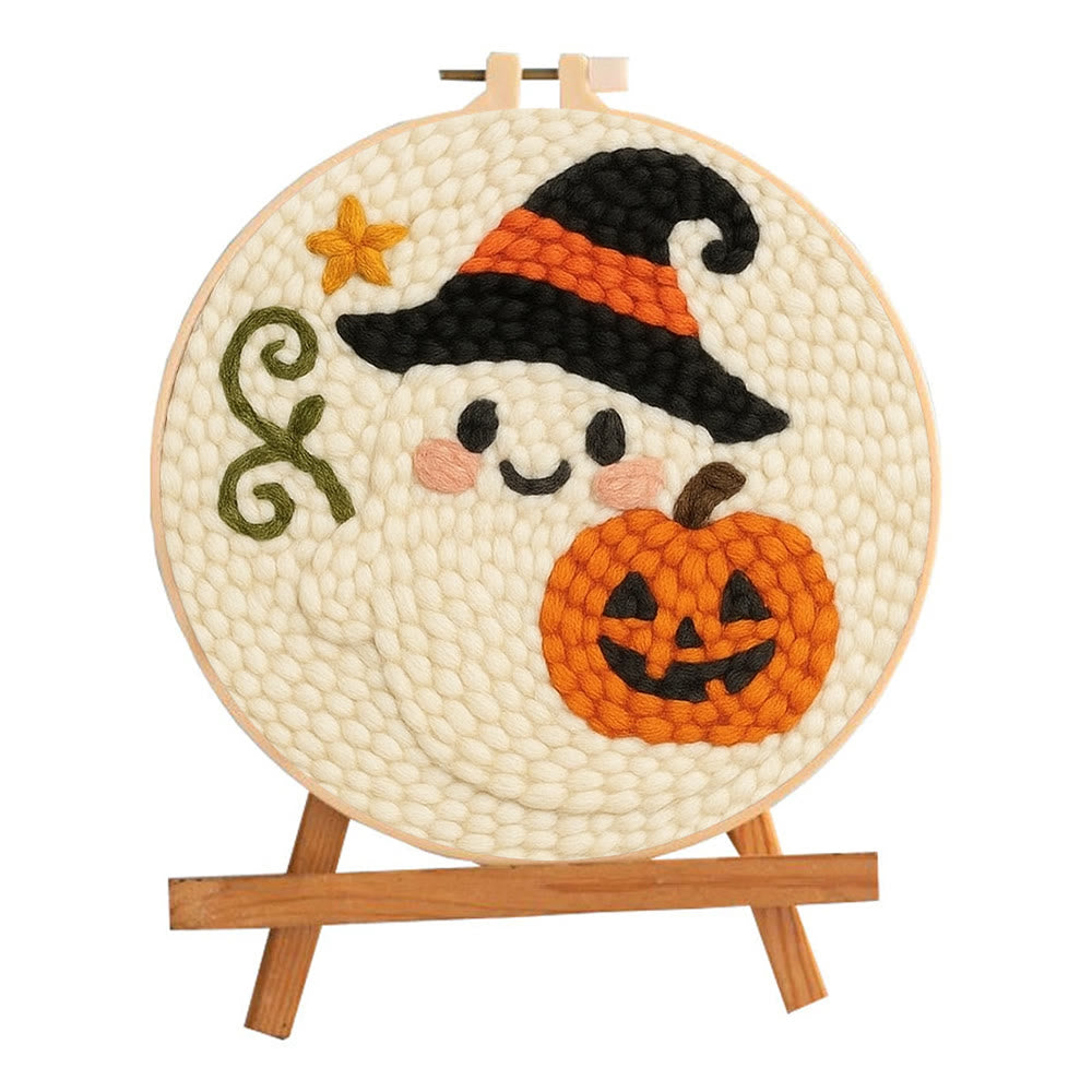  Cute Ghost Punch Needle  Kit - Spooky Halloween Needlework | Perfect Halloween Gift - image 1
