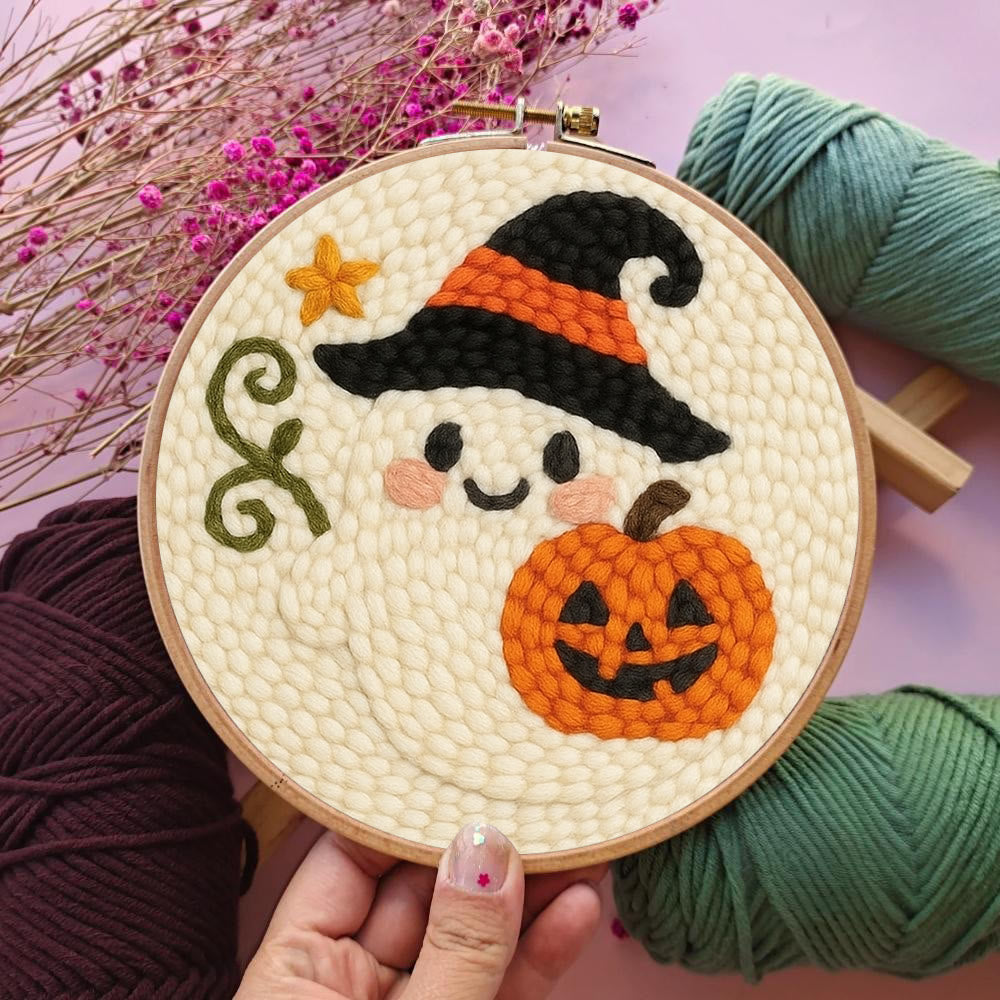  Cute Ghost Punch Needle  Kit - Spooky Halloween Needlework | Perfect Halloween Gift - image 2